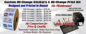Oil Change Stickers / Print Kit